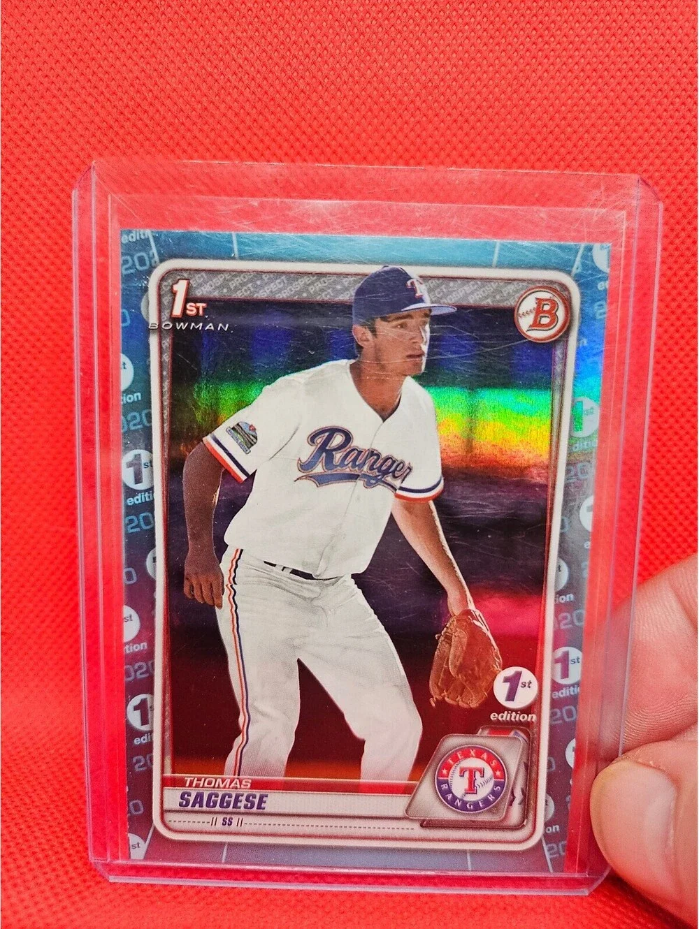 Thomas Saggese [Blue Foil] #BD-167 - 2020 Bowman Draft 1st Edition - Rangers